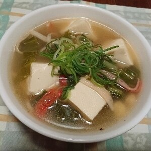 ★豆腐とカニカマとキャベツの中華風ごまスープ★